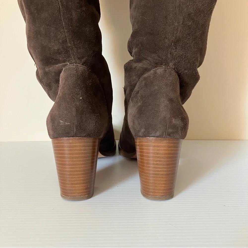 Robert Clergerie Timot Suede Brown Over the Knee Boots size 10